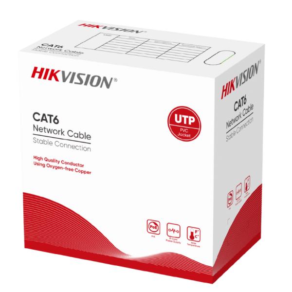 Cable de Red Utp CAT6 Hikvision Ds-1ln6-ue-w(o-std) 23AWG 305M 100% Cobre 307400070