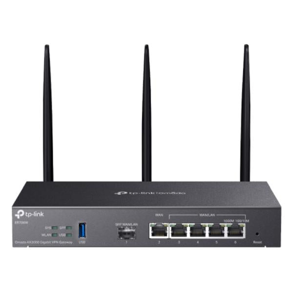 Switch TP Link Omada Er706w(us) AX3000 1 Puerto Sfp Gigabit + 5 Puertos RJ45 Gigabit 10/100/1000 Mbps Administrable - Negro