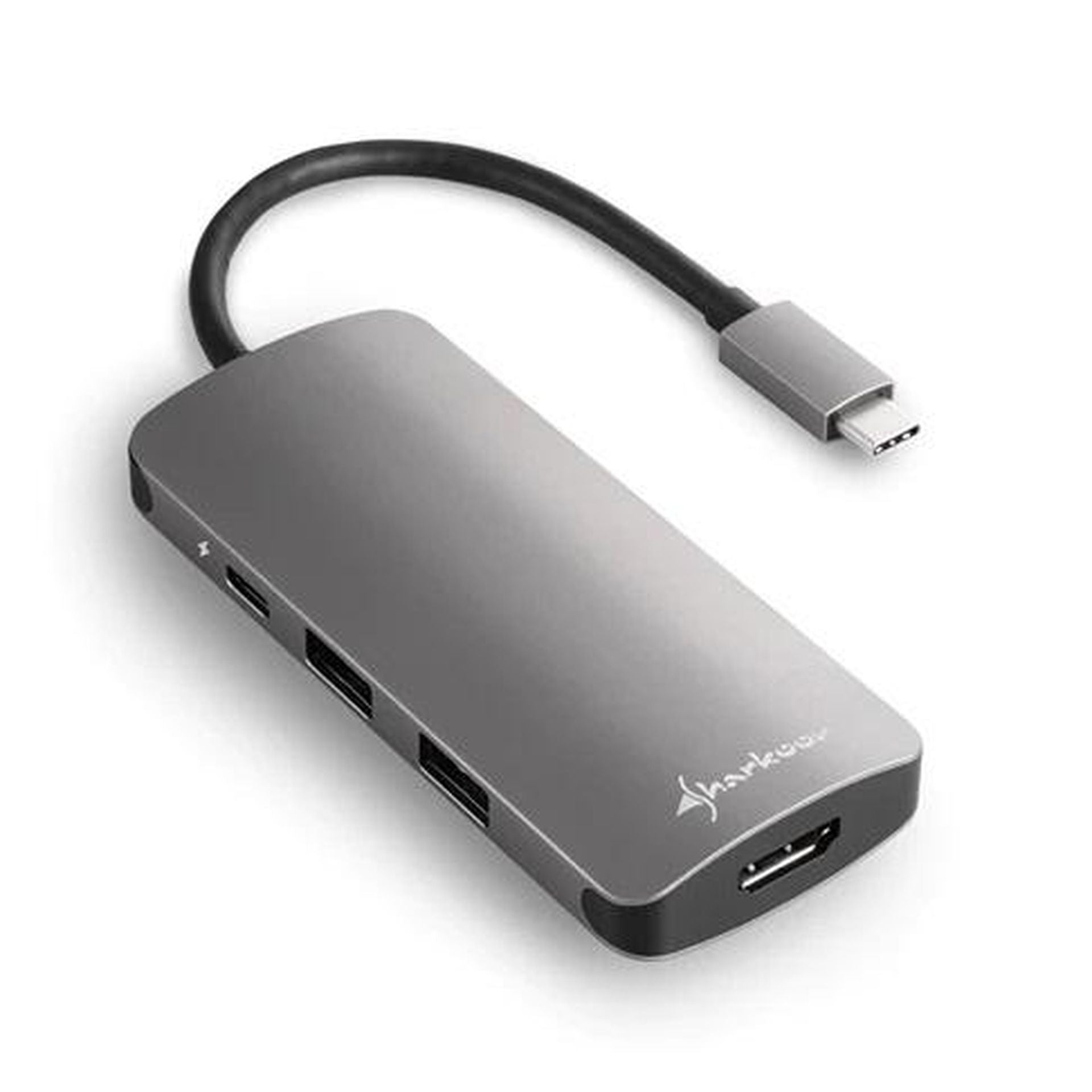 Hub Sharkoon USB 3.0 type c multiport gris conexión versátil Imagen secundaria del producto