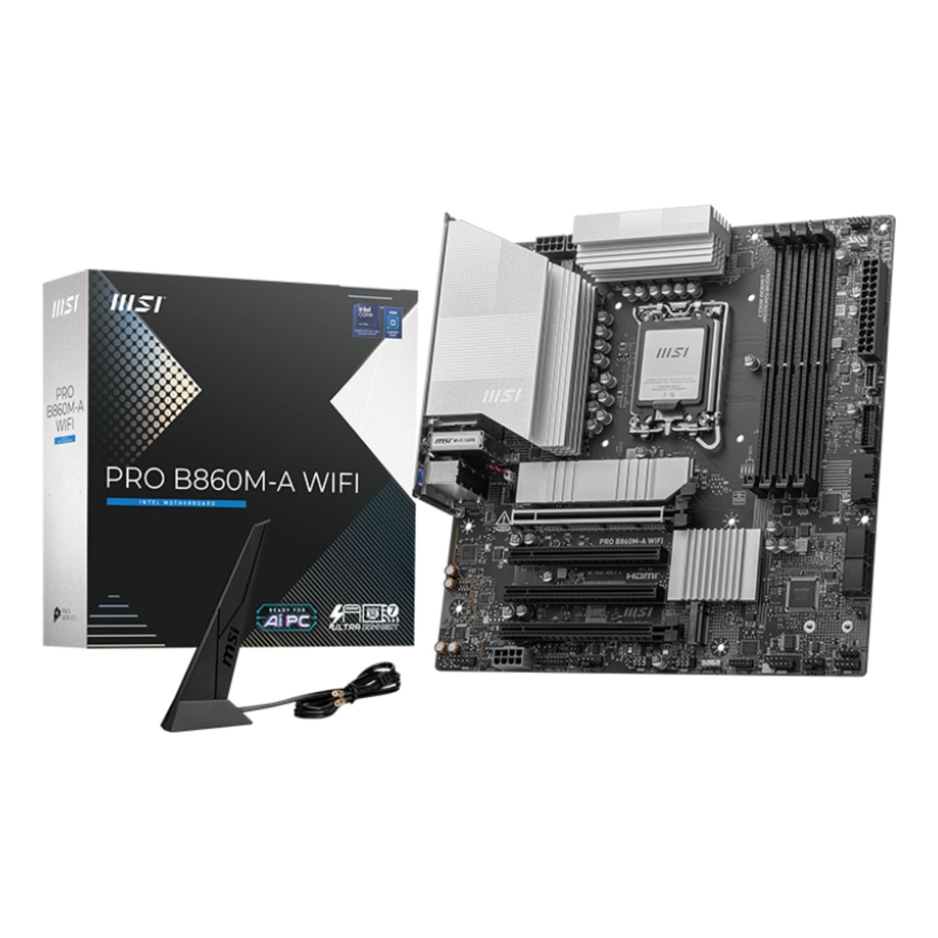 Tarjeta madre MSI PRO B860M-A WIFI lga 1851 micro-atx DDR5 911-7E42-002 Imagen secundaria del producto