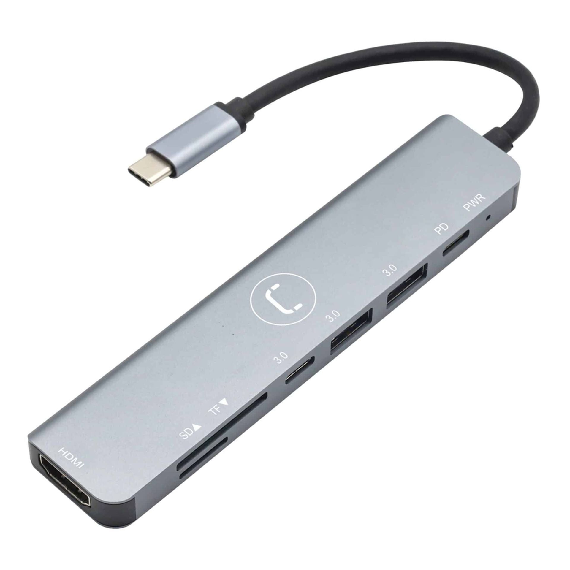 Hub Unno Tekno HB1107SV 7 en 1 USB-C Imagen secundaria del producto