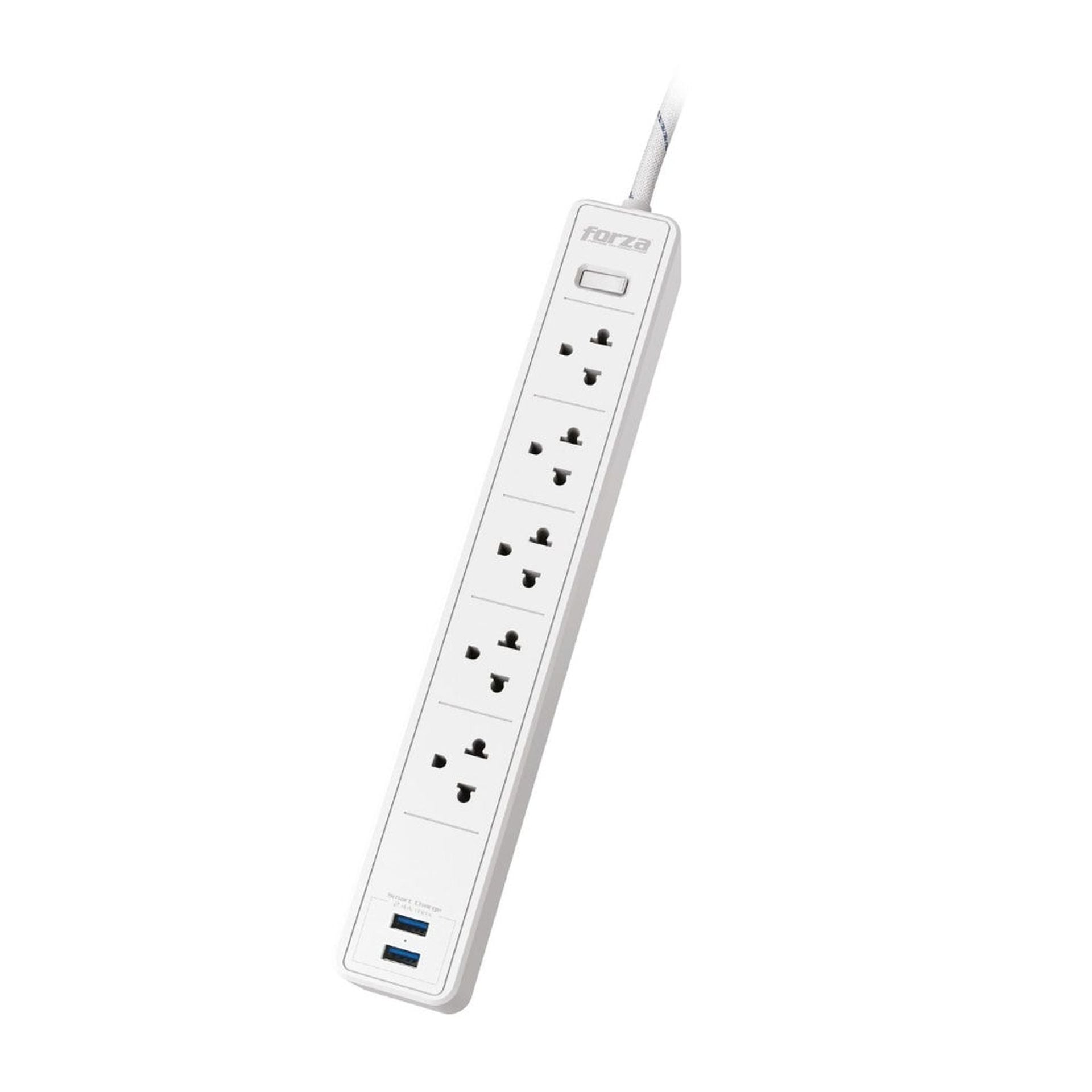 Forza protector de voltaje 5 tomas 2usb 5FT wh Imagen secundaria del producto