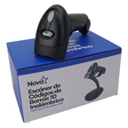 Lector de Codigo de Barras Nova FFSL6000001C 1D Inalámbrico con Receptor USB - Negro