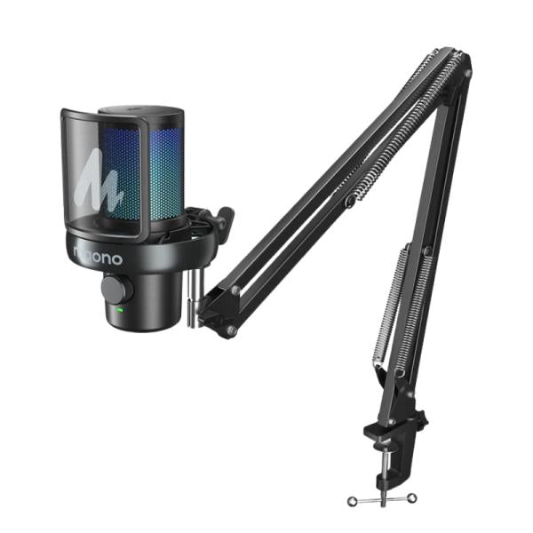 Microfono RGB Maono DM40 PRO S Inalambrico con Receptor USB-C y USB-A con Brazo de Extension - Negro