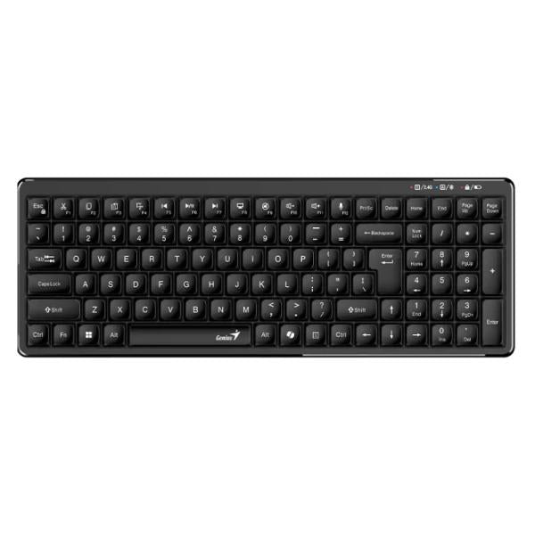Teclado Genius Luxemate Q7100BT Membrana Inalámbrico Bluetooth / 2.4ghz Español 31320005401 - Negro