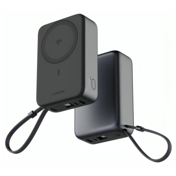 Power Bank Ugreen PB567 20000MAH USB-C Inalámbrico Magnético QI2 Carga Rápida 55450B - Negro