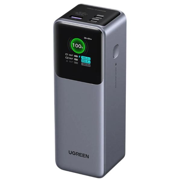 Power Bank Ugreen PB722 Nexode 25000MAH Pantalla Tft Carga Rápida 200W 35525B - Gris