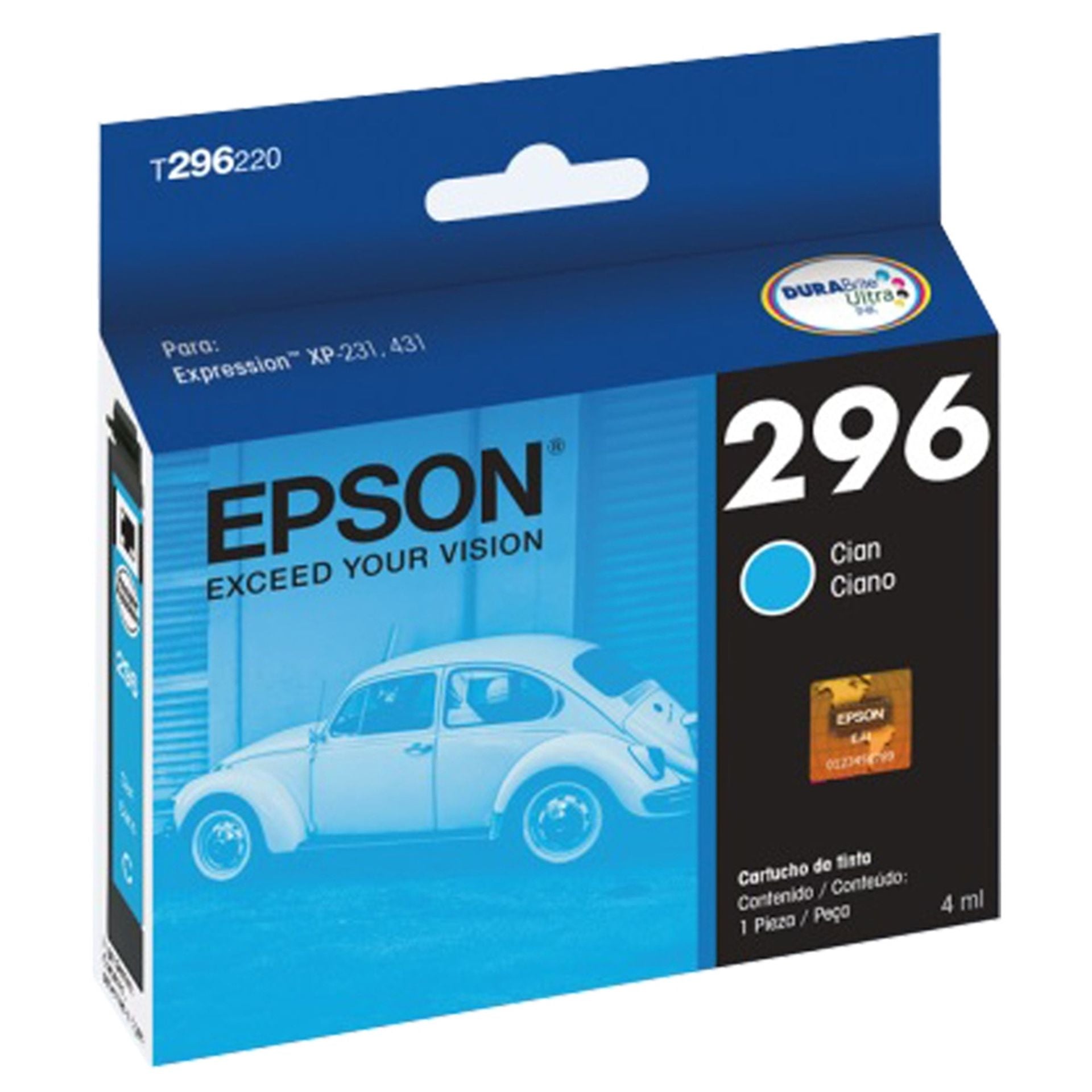 Impresora Epson cartucho de tinta cián T296220-AL XP-231 XP-241 XP-431 Imagen secundaria del producto