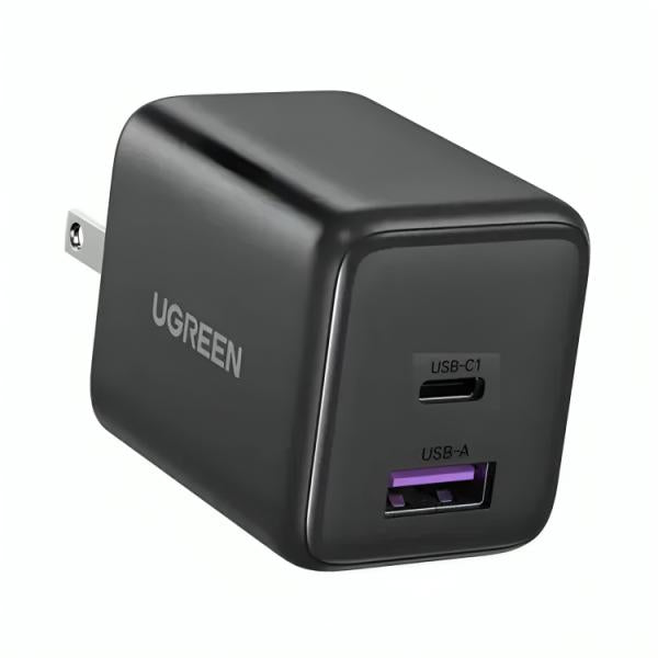 Cargador Ugreen X516 30W 2 Puertos Carga Rapida 65025 - Gris