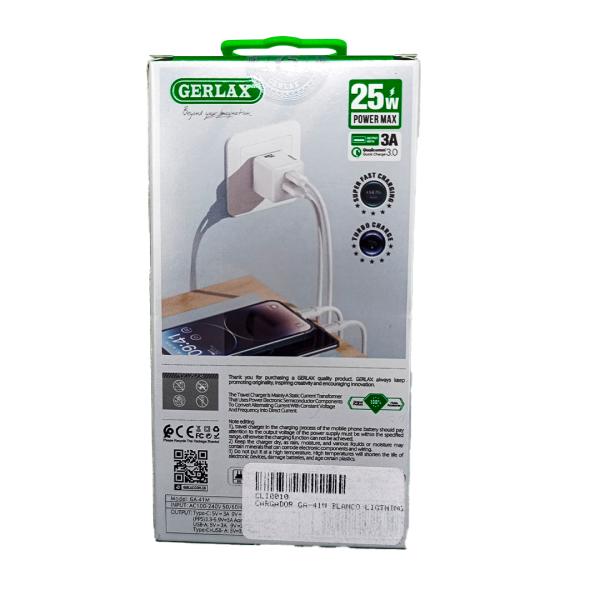 Cargador Casa GA-41M Gerlax - Blanco Lightning
