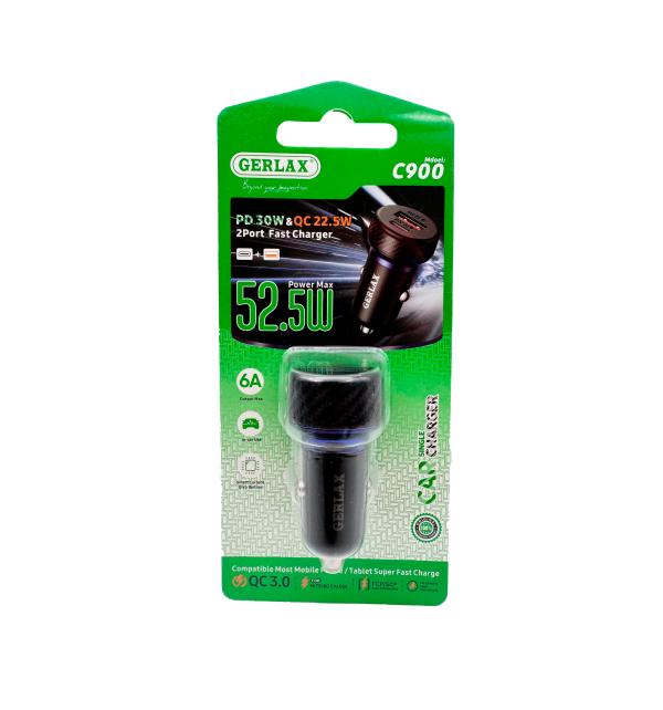 Cargador Cubo Carro C900 Gerlax - Gris