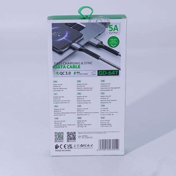 Cable USB Tipo C GD-64T Gerlax - Gris