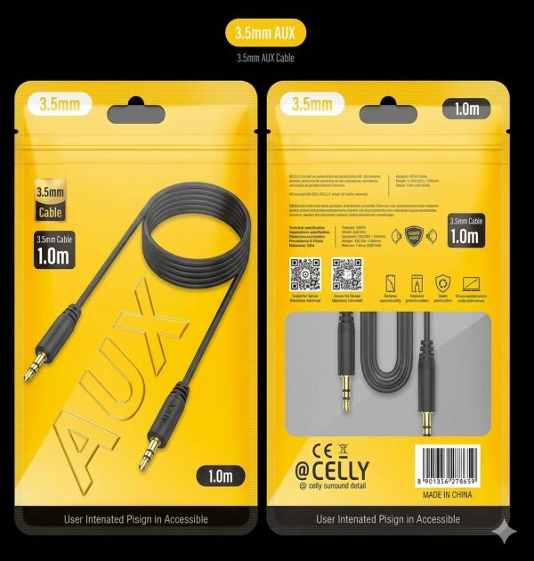 Cable Auxiliar 3.5mm X5B Gerlax - Negro