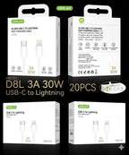 Cable USB Lightning D8L Gerlax - 1M Blanco C-l