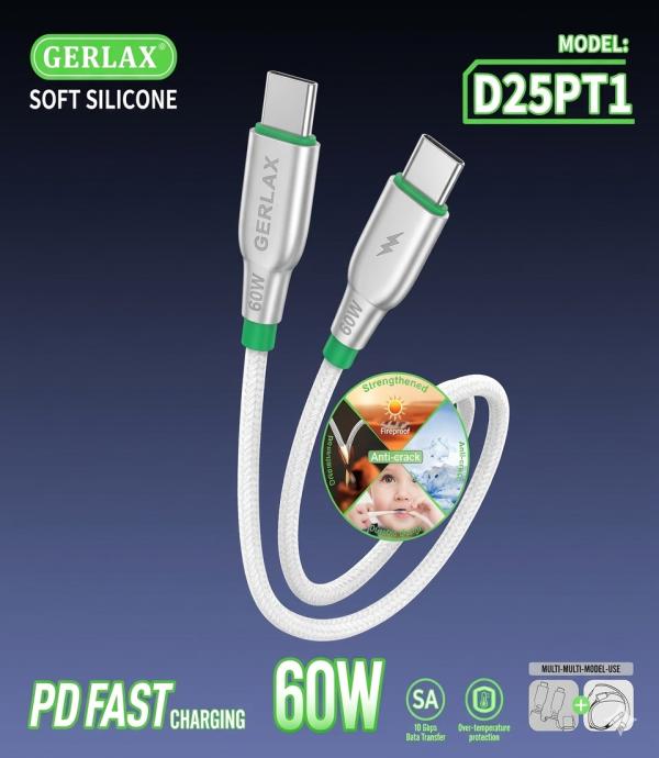 Cable USB Tipo C D25pt1 Gerlax - 1M Blanco C-c