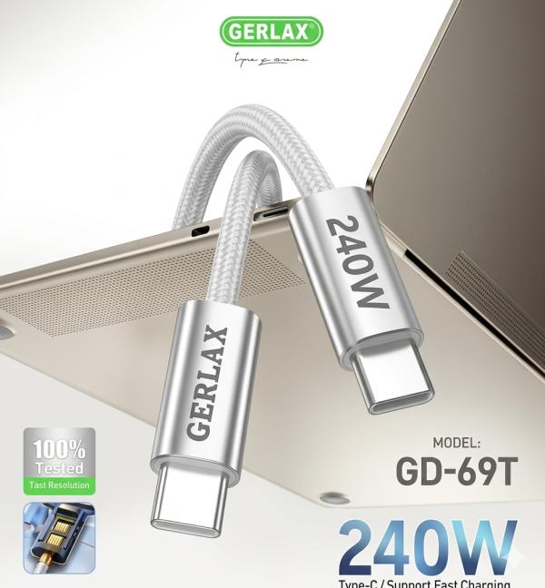 Cable USB Tipo C GD-69T Gerlax - 1M Blanco C-c