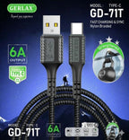 Cable USB Tipo C GD-71T Gerlax - 1M Gris