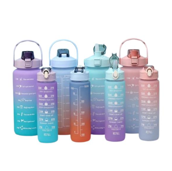 Botella diseño motivacional rosado celeste P0068-14 Imagen principal del producto