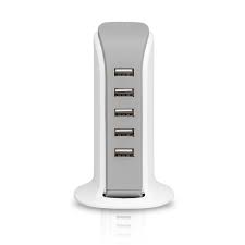 Hub Argom Hub USB 6A 5-PUERTOS USB 2.0 110/220v ARG-AC-0119WT