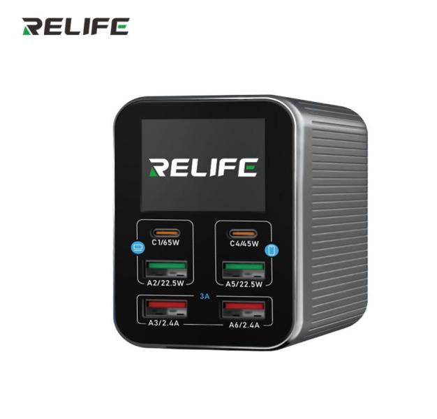 Adaptador Cargador Inteligente Q4 Relife - 6 USB Gris