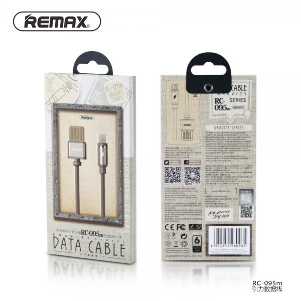 CABLE USB MICRO B RC-095M GRAVITY SERIES REMAX - NEGRO