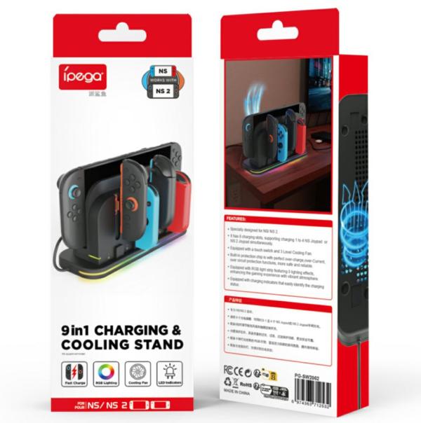 Estacion Carga con Ventilador para Joy con y Nintendo Switch Switch 2 PG-SW2062 Ipega - Negro