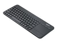 Logitech Wireless Touch Keyboard K400 Plus - Teclado - con panel táctil inalámbrico - 2.4 GHz - negro