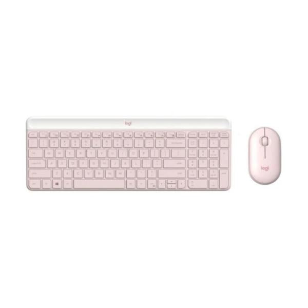 Teclado y Mouse Logitech MK470 Slim Combo Membrana Inalámbrico 2.4 Ghz Inglés 920-011313 - Rosado