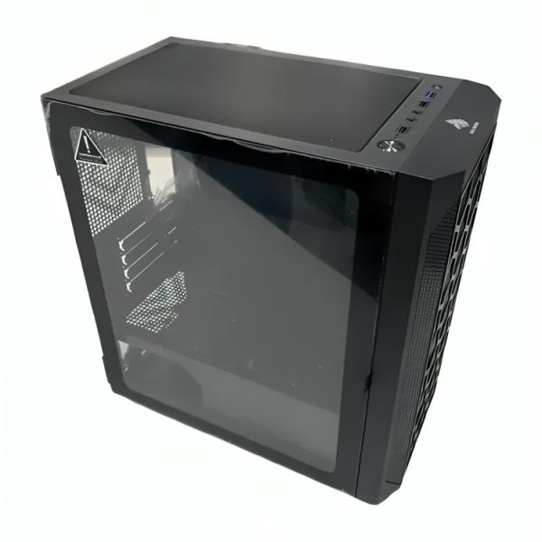 Case gaming RGB Eagle Warrior CG06AKRA001C mini tower sin ventilación incluida con vidrio lateral y malla frontal