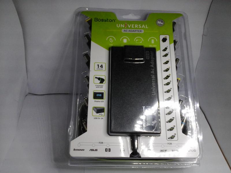 Cargador Universal Bosston para Laptop con Pantalla 90WATT Slim 14 Puntas