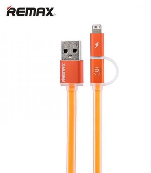 Cable USB Lightning Micro B RC-020T Aurora Remax - Naranja