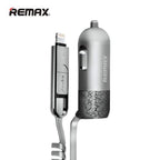 Cargador Carro USB Lightning Micro B RCC103 Finchy Remax - Dorada