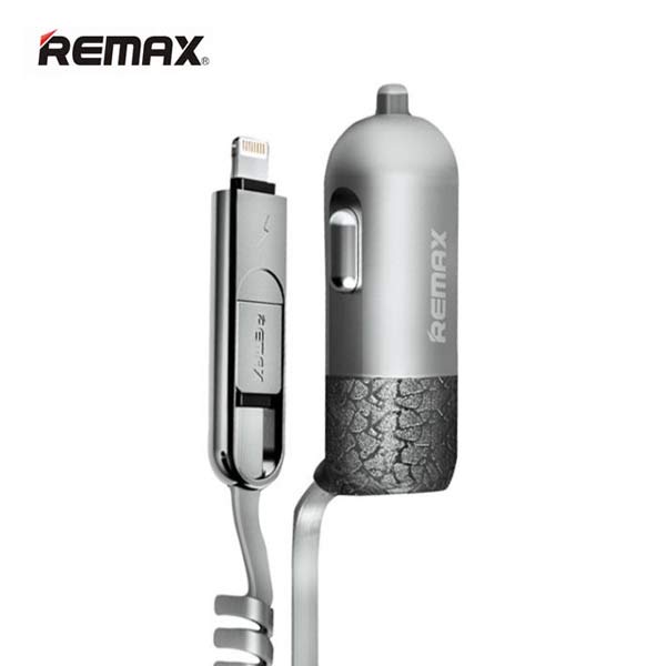 Cargador Carro USB Lightning Micro B RCC103 Finchy Remax - Dorada