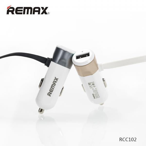 Cargador Carro USB Lightning Micro B RCC102 Remax - Plateado