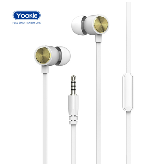 Audifono Manos Libres YK810 Yookie - Blanco/dorado