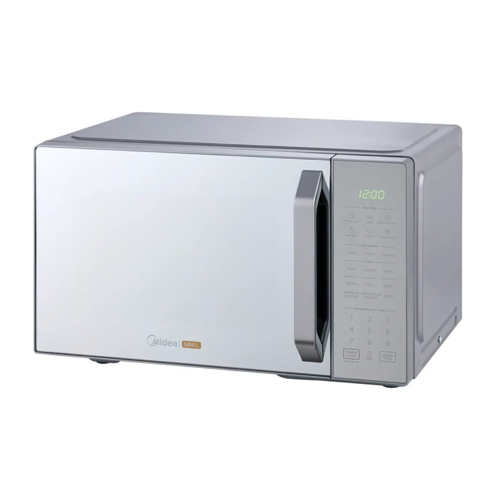 Midea microondas 1.1p³ puerta espejo grill gris MMDXG11S2 mg