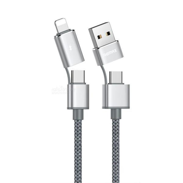 Cable USB Lightning Tipo C RC-020T 4EN1 Aurora Remax - Plateado