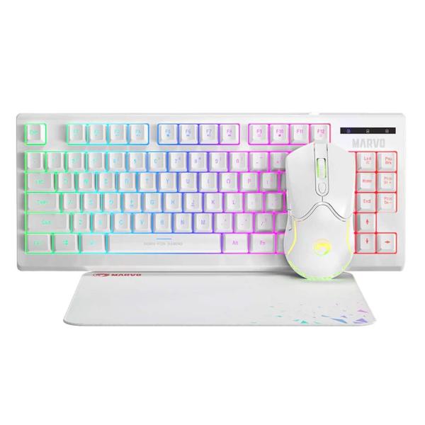 Marvo set gaming 3 en 1 blanco CM310
