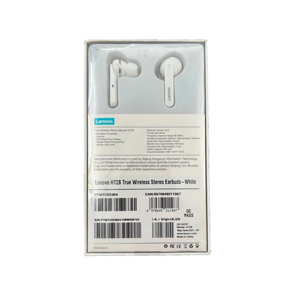 Audifono Manos Libres Bluetooth HT28 Lenovo - Blanco
