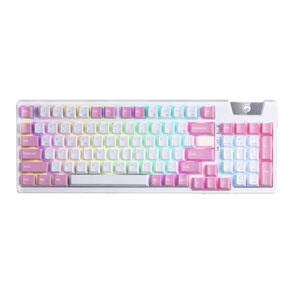Teclado Linea PRO Gaming KG972W Marvo - Blanco Rosado