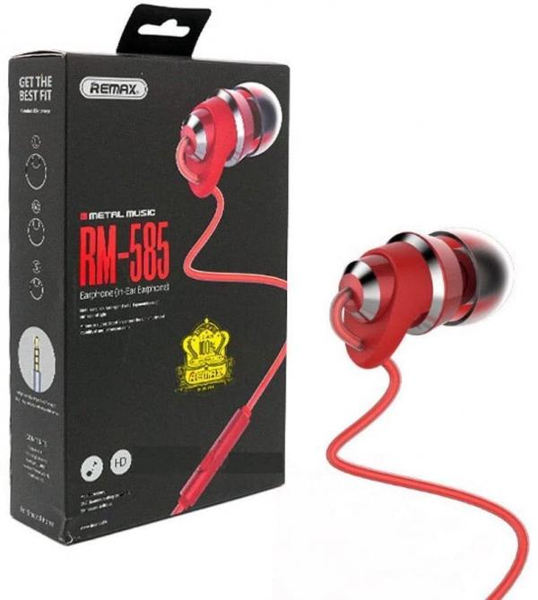AUDIFONOS MANOS LIBRES RM-585 REMAX - ROJO