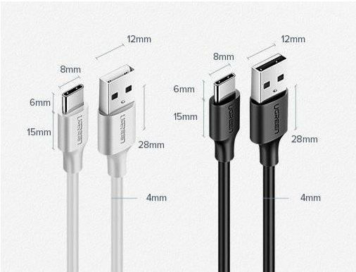 Cable USB Tipo C US287 Ugreen - 60121 Blanco