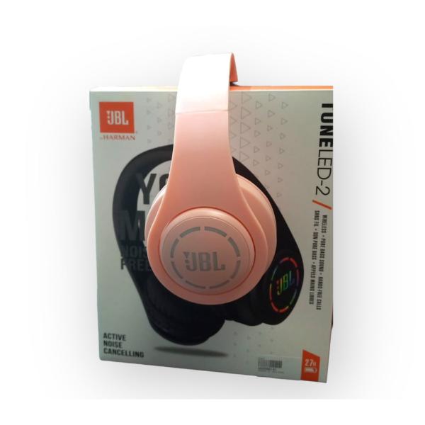 AUDIFONOS DE DIADEMA BLUETOOTH MODELO LED-2 JBL ROSADO