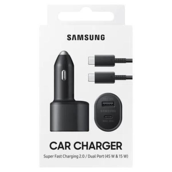 CARGADOR DE CARRO COMPLETO TIPO C A TIPO C 45W SAMSUNG 1.1 "M" NEGRO