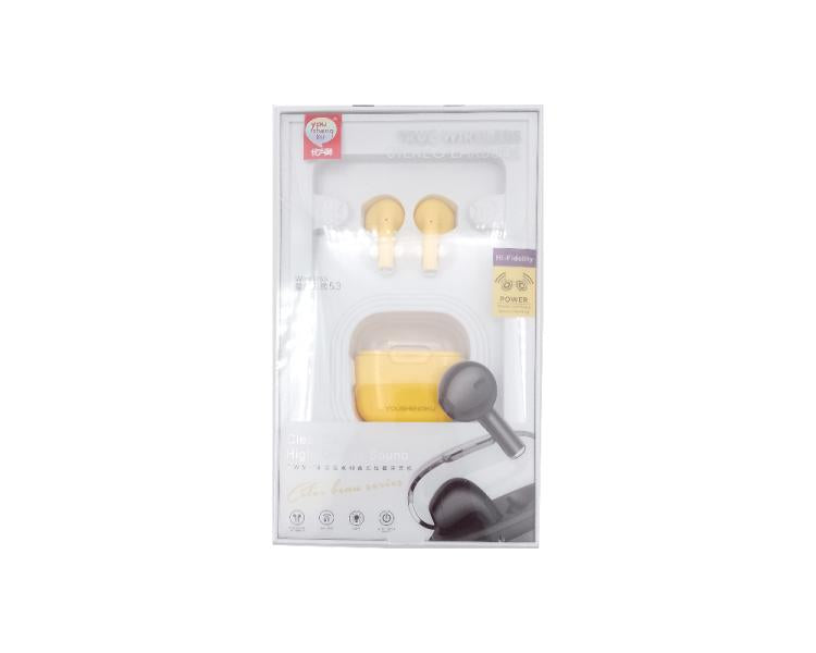 Audifonos Manos Libres Bluetooth TWS-18 Youshengku - Amarillo