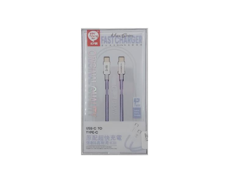 Cable USB Tipo C-c K-24 Youshengku - Morado