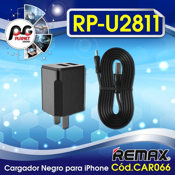 CARGADOR CASA RP-U2811 REMAX - LIGHTNING NEGRO