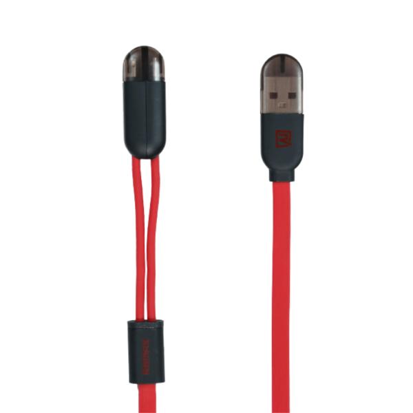 CABLE USB LIGHTNING MICRO B RC-025T GEMINI 2EN1 REMAX - ROJO