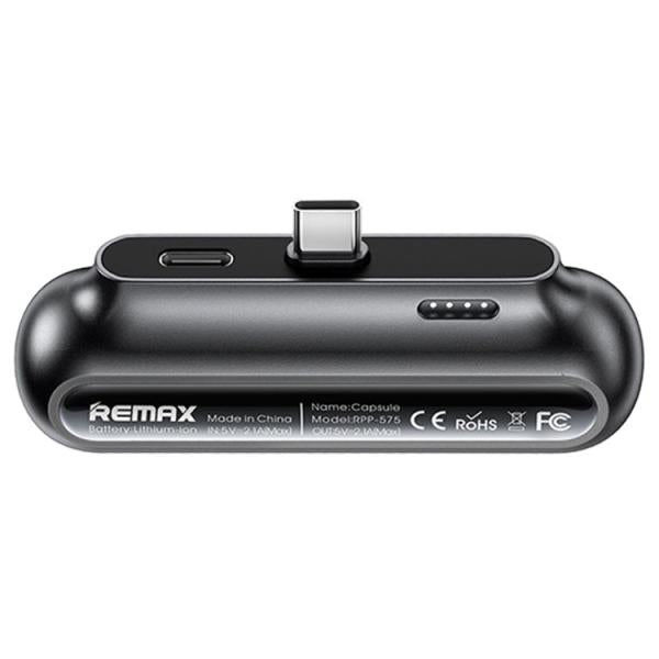 Bateria de Emergencia RPP-575 2500MAH Serie Capsule Remax - Negro