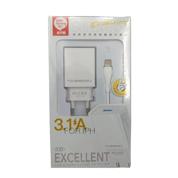 Cargador Casa Y-27 Youshengku - Lightning Blanco